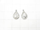 Silver925 Drop Charm 13x8mm [Pure Silver Finish][Rhodium Plated][18KGP] 3pcs