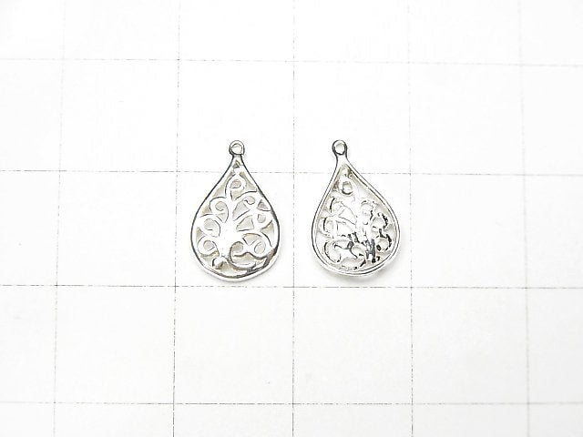 Silver925 Drop Charm 13x8mm [Pure Silver Finish] [Rhodium Plated] [18KGP] 3pcs