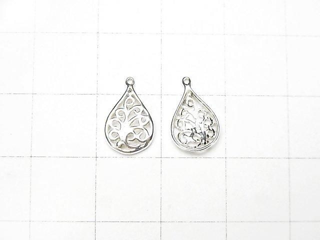 Breloque Larme Argent 925 13x8mm [Finition Argent Pur][Plaqué Rhodium][Plaqué Or 18 carats] 2 pcs
