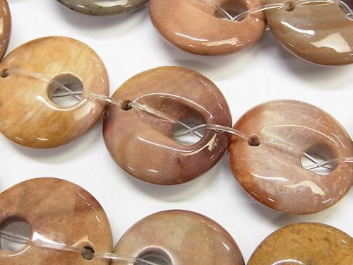 Coin, Jasper Gemstone Beads