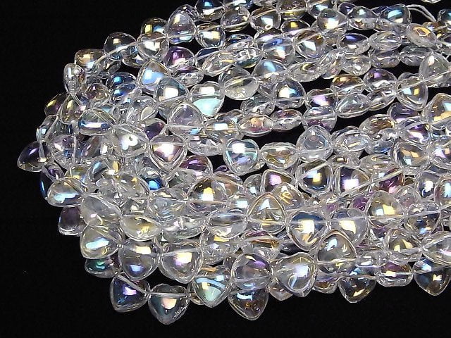 [Video]Aqua Crystal Heart 14x14x7mm half or 1strand beads (aprx.14inch/34cm)