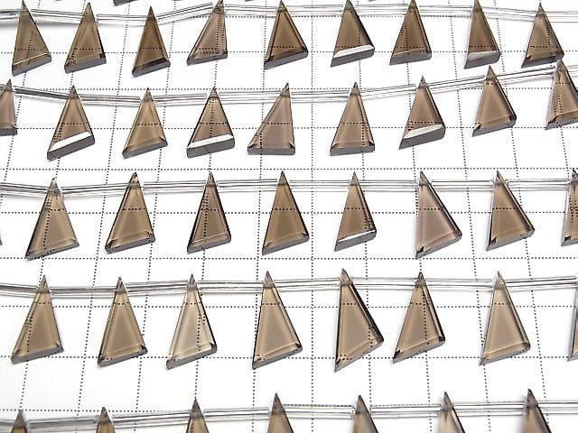 [Video] High Quality Smoky Quartz AAA Flat Triangle 18x10mm 1strand (9pcs)