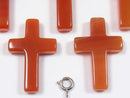 Carnelian AAA Cross 30x20x6 (Half Drilled Hole) 1pc