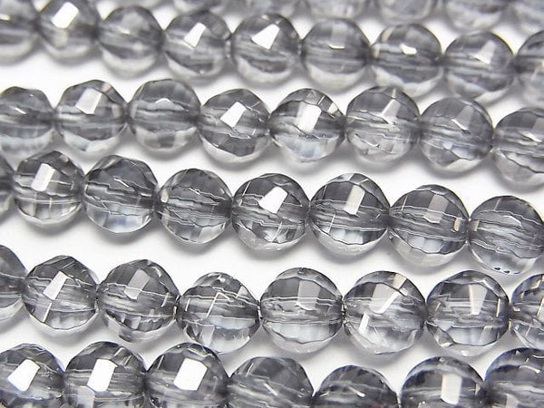 Silver Flash Crystal Twist 72Faceted Round 6mm half or 1strand beads (aprx.15inch/38cm)