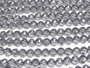 Silver Flash Crystal Twist 72Faceted Round 6mm half or 1strand beads (aprx.15inch/38cm)
