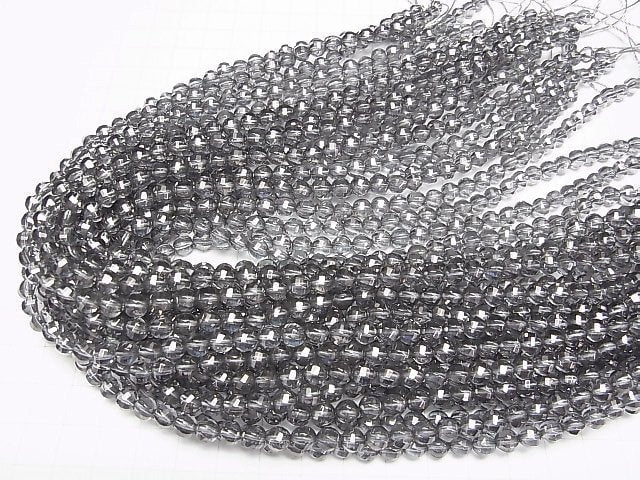 Silver Flash Crystal Twist 72Faceted Round 6mm half or 1strand beads (aprx.15inch/38cm)