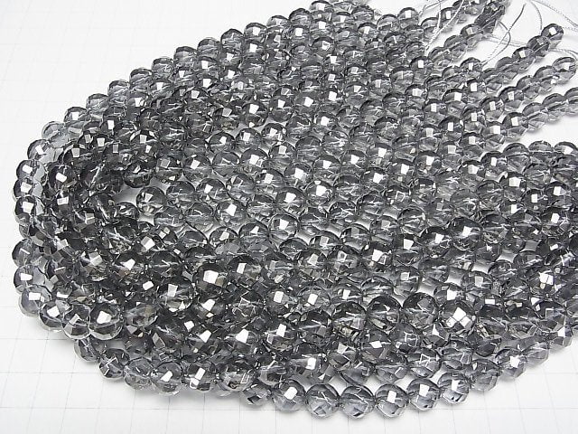 Silver Flash Crystal Twist 72Faceted Round 10mm 1/4 or 1strand beads (aprx.15inch/37cm)