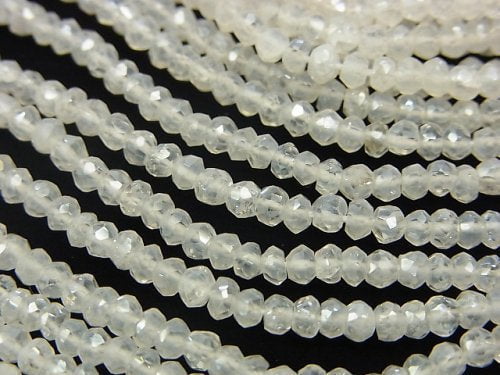 Crystal Quartz, Roundel Gemstone Beads