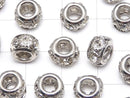 Metal Parts Rondelle 8 x 8 x 5 mm [Clear x Silver] 10 pcs $3.79!