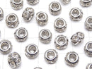 Metal Parts Rondelle 8 x 8 x 5 mm [Clear x Silver] 10 pcs $3.79!