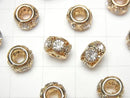 Metal Parts Rondelle 8x8x5 mm [Clear x Gold] 10 pcs
