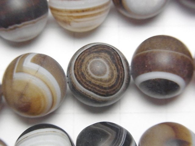 [Video] Frost Brown Sardonyx (Brown Eye Agate) AA++ Round 14mm half or 1strand beads (aprx.15inch / 36cm)