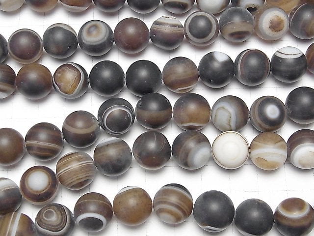 [Video] Frost Brown Sardonyx (Brown Eye Agate) AA++ Round 14mm half or 1strand beads (aprx.15inch / 36cm)