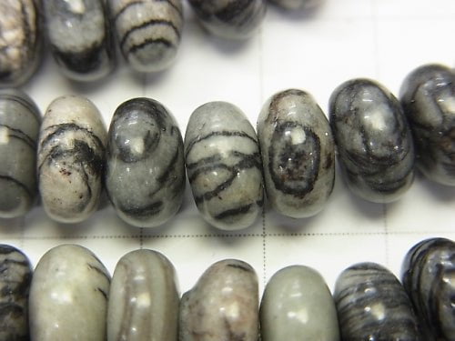 1strand $6.79! Zebra Jasper Roundel 10x10x5mm 1strand beads (aprx.15inch / 38cm)