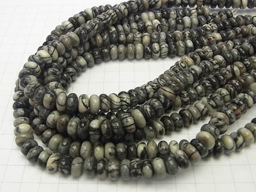 1strand $6.79! Zebra Jasper Roundel 10x10x5mm 1strand beads (aprx.15inch / 38cm)