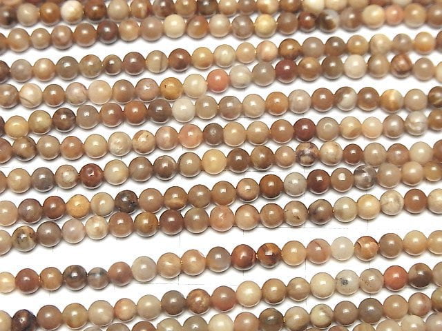 Petrified Wood  Round 4mm 1strand beads (aprx.15inch/36cm)