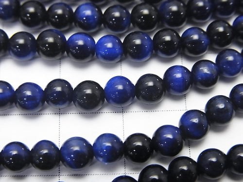 Blue color Tiger's Eye AAA Round 4mm 1strand beads (aprx.15inch/38cm)