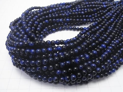 Blue color Tiger's Eye AAA Round 4mm 1strand beads (aprx.15inch/38cm)