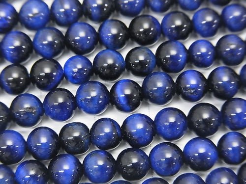 [Video] 1strand $11.79! Blue Color Tiger's Eye AAA Round 6mm 1strand beads (aprx.15inch / 38cm)