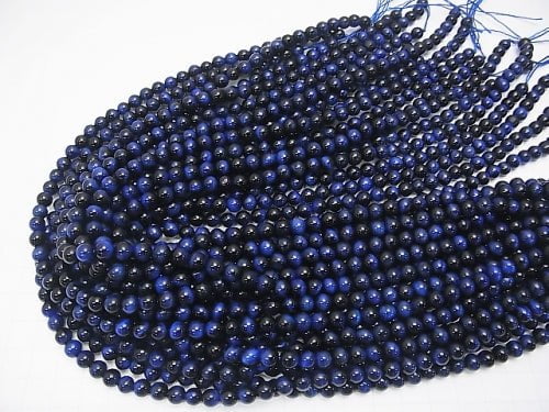 [Video] 1strand $11.79! Blue Color Tiger's Eye AAA Round 6mm 1strand beads (aprx.15inch / 38cm)