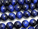 Blue color Tiger's Eye AAA Round 10mm half or 1strand beads (aprx.14inch/34cm)