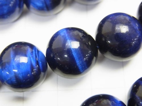 [Video] Blue color Tiger's Eye AAA Round 14mm 1/4 or 1strand beads (aprx.15inch/36cm)