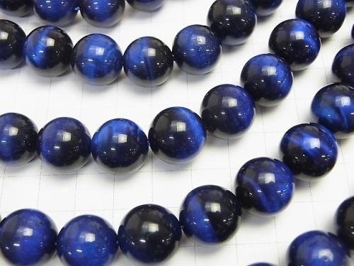 [Video] Blue Tiger's Eye AAA Round 14mm 1/4 or 1-strand beads (approx. 15 inches/36 cm)