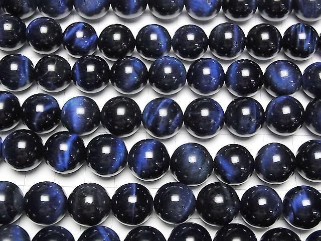 藍虎眼石 AAA 圓珠 14mm 1/4或1串珠子 (約15英寸/36公分)