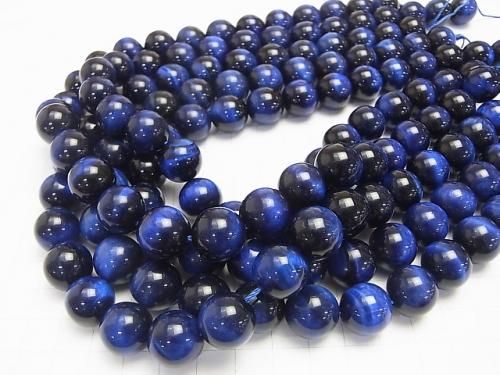 [Video] Blue Tiger's Eye AAA Round 14mm 1/4 or 1-strand beads (approx. 15 inches/36 cm)