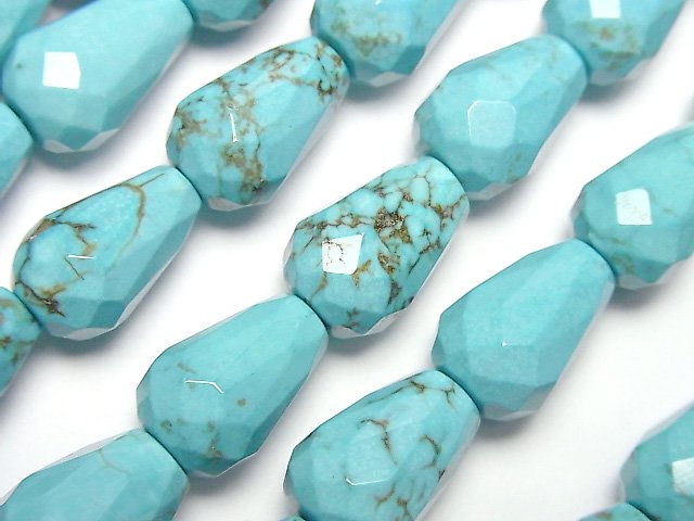 Drop, Magnesite Turquoise Gemstone Beads