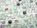Multicolor Fluorite AAA - Square 10 x 10 x 6 mm half or 1 strand beads (aprx.15 inch / 38 cm)