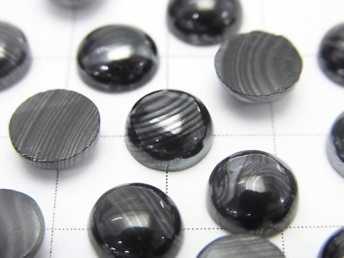 Psilomelane (Ribbon Hematite) Round Cabochon 8x8x4mm 3pcs $7.79!