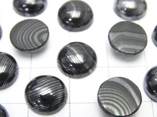 Psilomelane (Ribbon Hematite) Round Cabochon 10x10x4mm 3pcs $13.99!