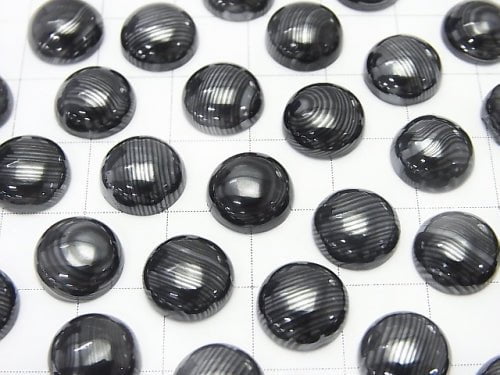 Psilomelane (Ribbon Hematite) Round Cabochon 10x10x4mm 3pcs $13.99!