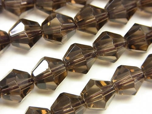 Faceted Round, Smoky Quartz Gemstone Beads