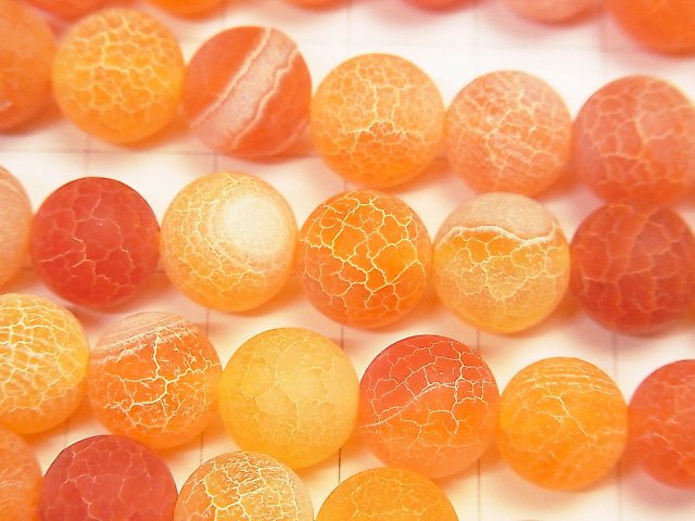 Frost Orange Color Agate Round 10mm Antique Finish 1strand beads (aprx.15inch/36cm)