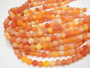 Frost Orange Color Agate Round 10mm Antique Finish 1strand beads (aprx.15inch/36cm)