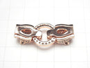 [Video] Metal Parts Leopard Motif with CZ Clasp Pink Gold Color 1pc