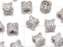 Metal Parts Rondelle 6x6x4.5 Silver Color (with CZ) 1pc $2.49!