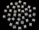 Metal Parts Rondelle 6x6x4.5 Silver Color (with CZ) 1pc $2.49!