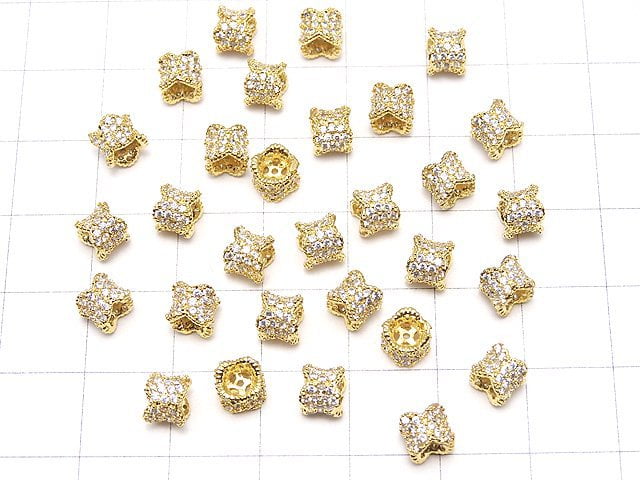 Metal Parts Rondelle 6 x 6 x 4.5 gold color (with CZ) 1 pc $2.49!