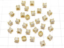 Metal Parts Rondelle 6 x 6 x 4.5 gold color (with CZ) 1 pc $2.49!