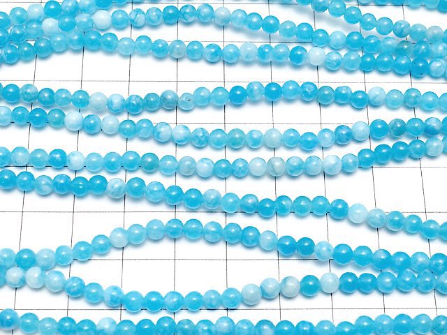 1strand $2.79! Blue Jade Round 4mm 1strand beads (aprx.15inch / 38cm)
