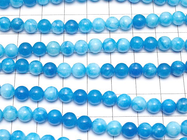 Blue Jade Round 6mm 1strand beads (aprx.15inch / 36cm)