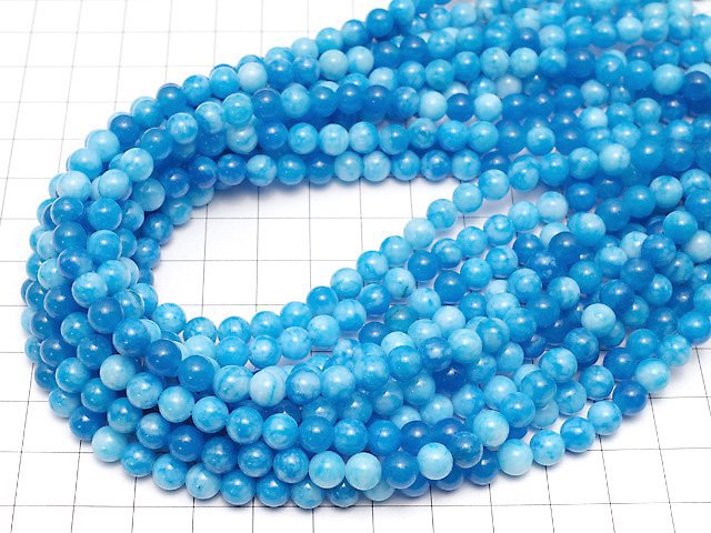 Blue Jade Round 6mm 1strand beads (aprx.15inch / 38cm)