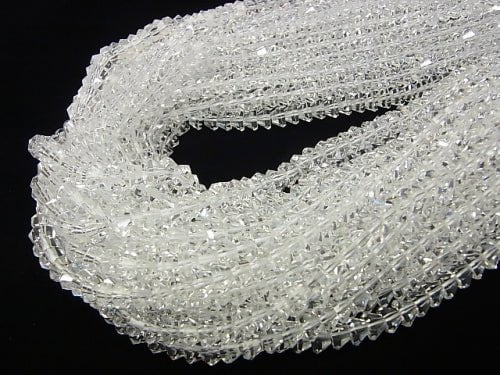 [Video] Crystal AAA Faceted Pyramid 7 x 4 x 4 mm half or 1 strand beads (aprx.15 inch / 38 cm)
