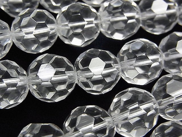 Crystal Quartz, Faceted Round Gemstone Beads