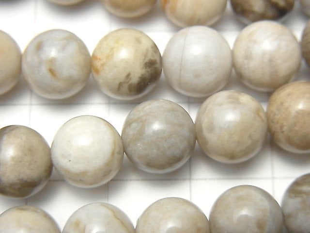 Silver Leaf Jasper Round 8mm 1strand beads (aprx.15inch/37cm)