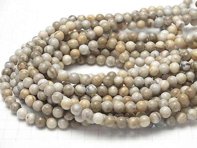 Silver Leaf Jasper Round 8mm 1strand beads (aprx.15inch/37cm)