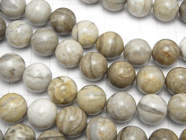 Silver Leaf Jasper Round 14mm half or 1strand beads (aprx.15inch/36cm)